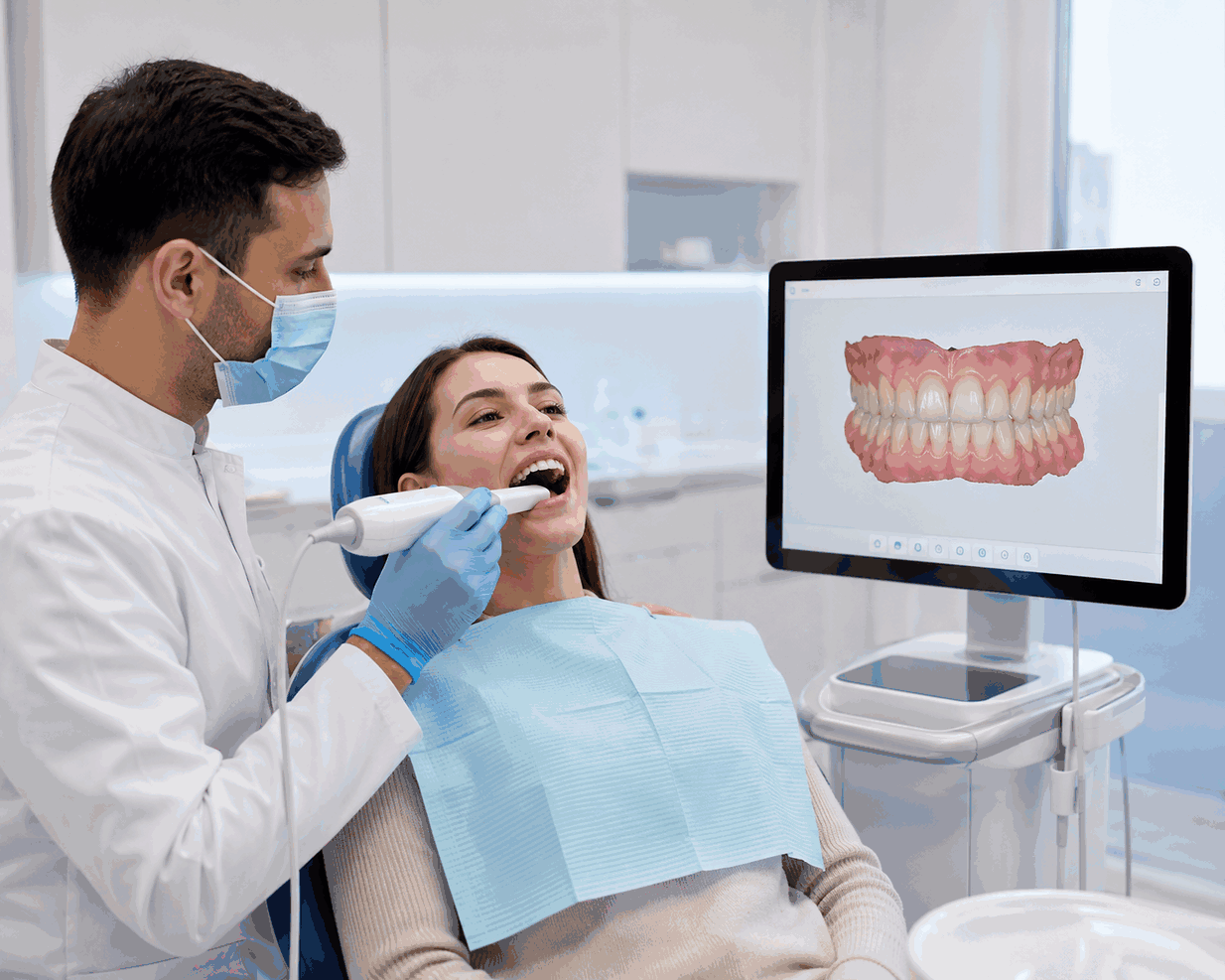 Digital intraoral scanning for CAD CAM crown planning at DentoXpert in Thane