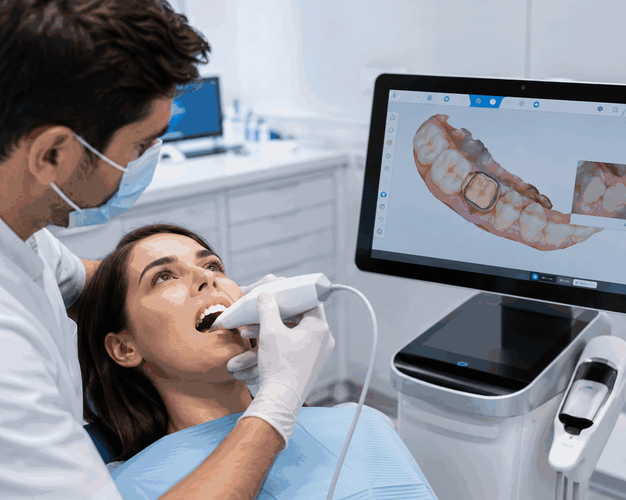 Digital impression scanning using an intraoral scanner