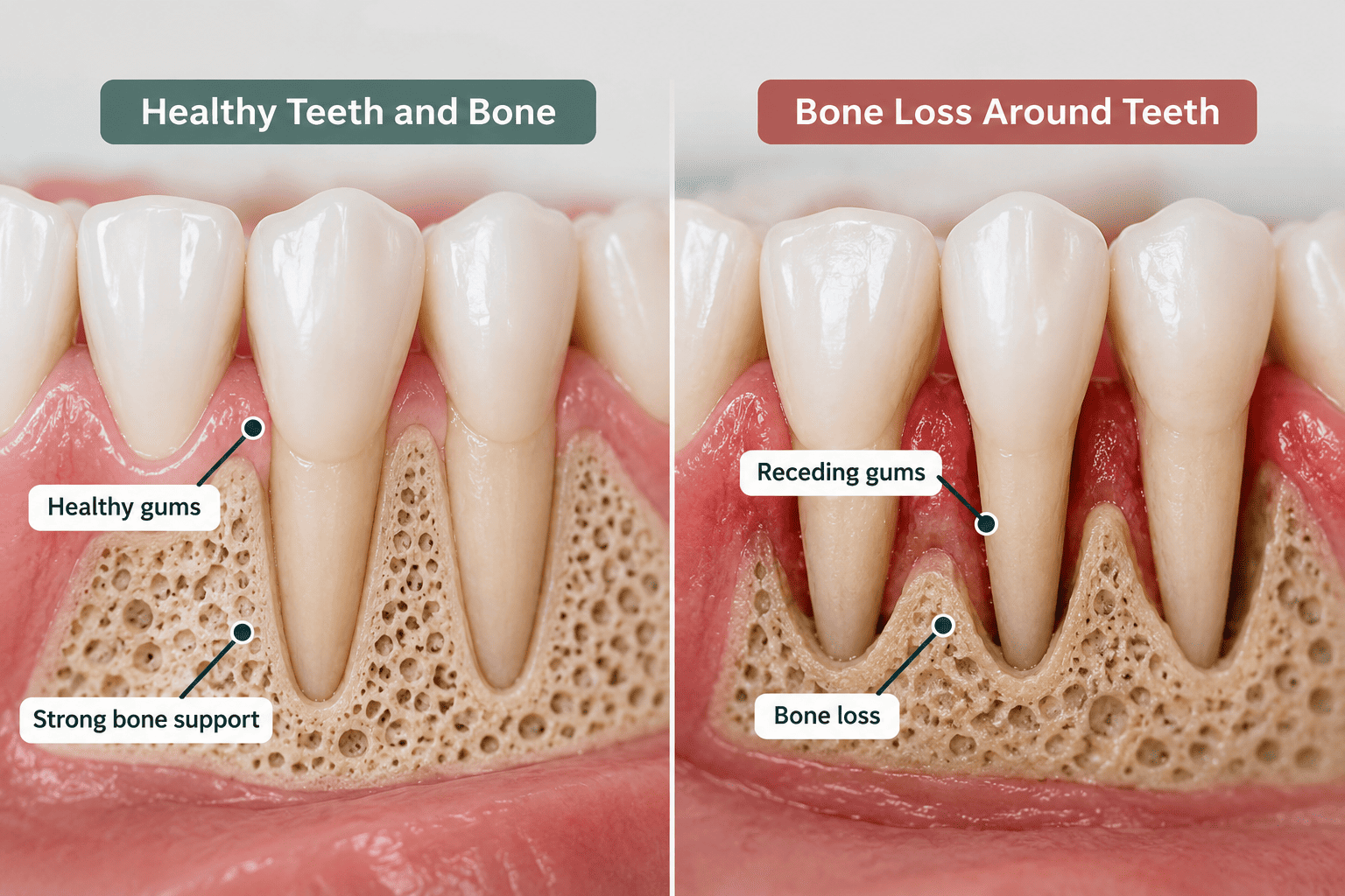 Gum disease causing loose teeth in adults