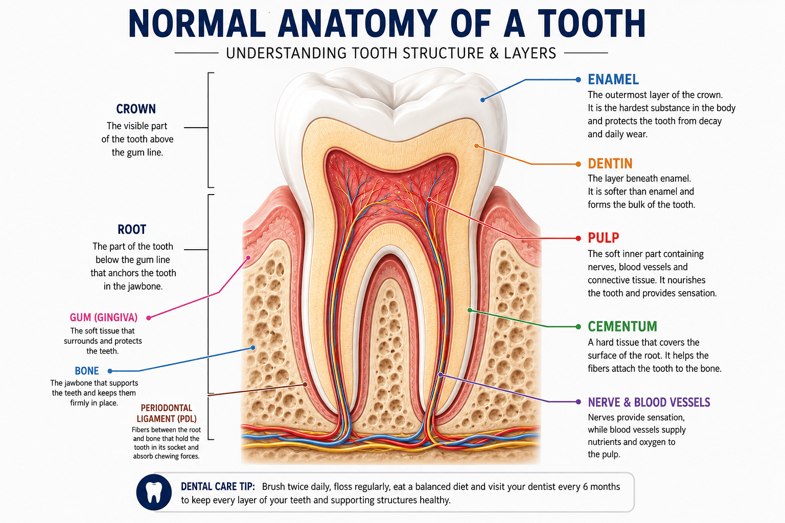Normal Anatomy of Tooth & Tooth Layers in Thane
